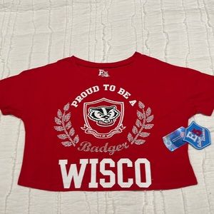 Women’s E5 Official Licensed Collegiate Wisconsin Badgers Cropped T-Shirt